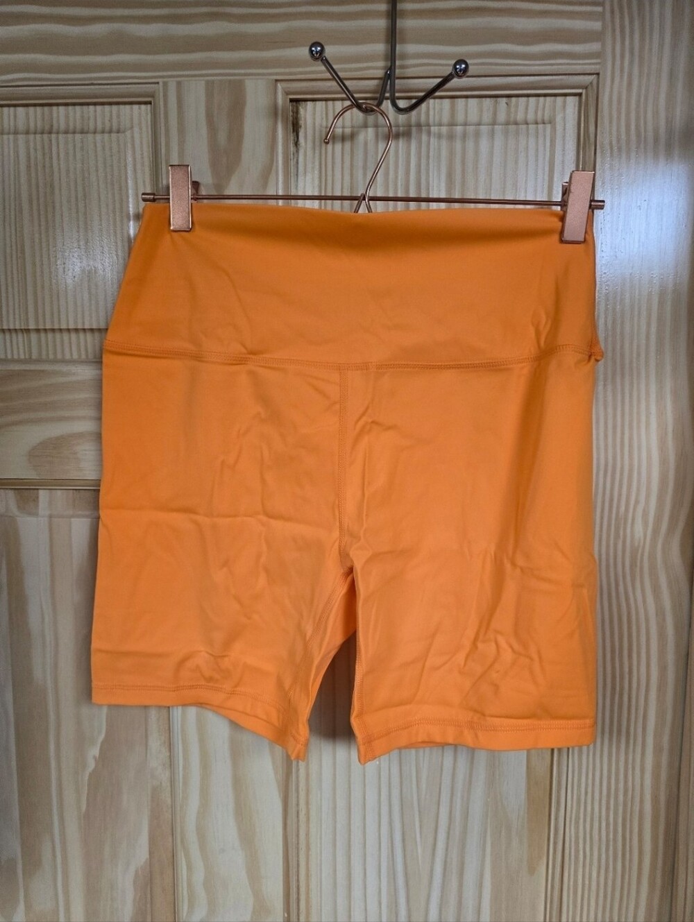 RD High-Rise Orange Women's Active Bike Shorts